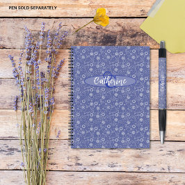 Notebook Elegante Azul Inspirado Vintage