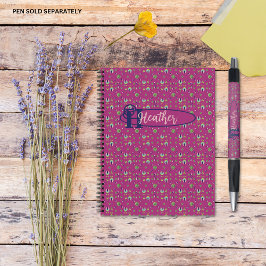 Notebook Elegante cor-de-rosa inspirado na Vintage