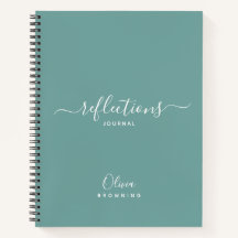 Notebook Elegante Teal Green Reflections Diário