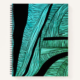 Notebook espiral Blue e Black Wave Mergal