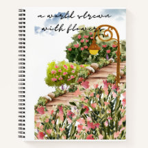 Notebook espiral com design de aquarela