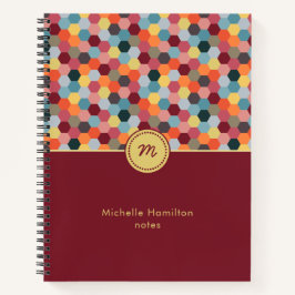Notebook Espiral com Hexágono Moderno Geométrico M