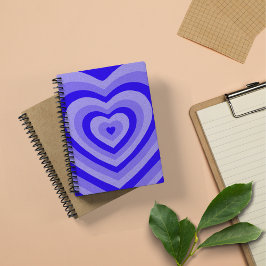 Notebook Espiral Coração Azul-Bonito