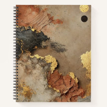 Notebook espiral de luxo com Design Abstrato Terra