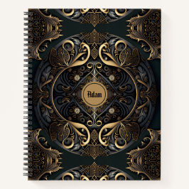 Notebook espiral Dourado e luxurioso medieval