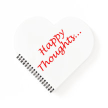 Notebook espiral em forma de coração "Pensamentos