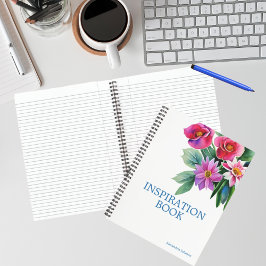 Notebook Espiral Moderno bonito Floral Cute