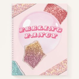Notebook espiral - Notebook cor-de-rosa com brilho