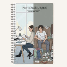 Notebook espiral Planos vs Realidade - Diário Engr