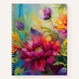 Notebook espiral Vintage Vibrant Floral Painting