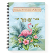 Notebook Flamingo Spiral com cotação personalizada