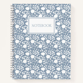 Notebook floral azul claro