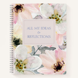 Notebook floral com aquarela