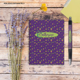 Notebook Floral Roxo Elegante inspirado na Vintage