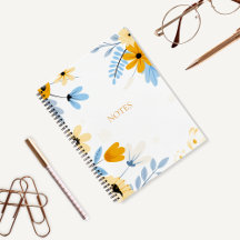 Notebook Floral Spiral Bound Hardcover
