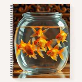Notebook Goldfish no vidro do jar