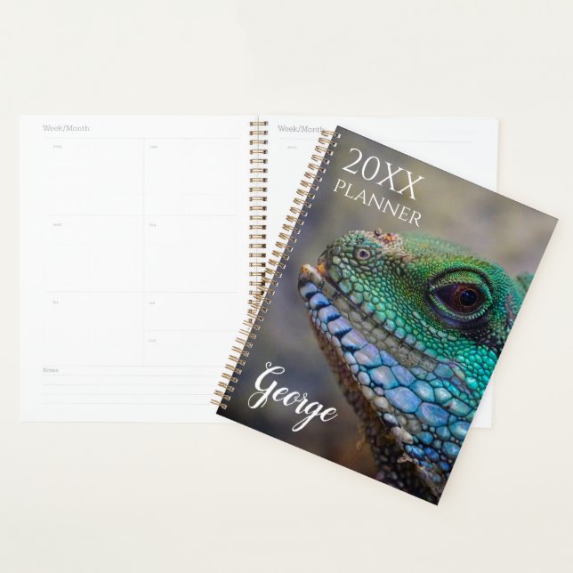 Notebook Lizard Personalizado Semanal Planejador (Exibição)