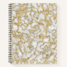 Notebook Marble Spiral Dourado
