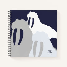 Notebook Monograma Walrus Blue Personalizado