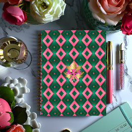 Notebook na moda rosa e verde