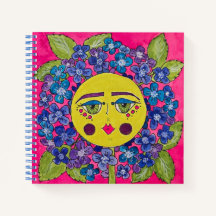 Notebook Pintado de Hydrangea Flower Girl
