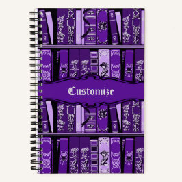 Notebook Púrpura estante Livros Vintage Livros Per
