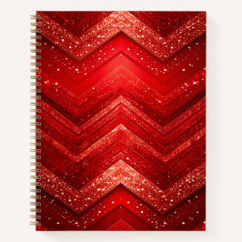 Notebook Red Decorative Glitter