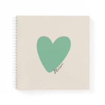 Notebook Seafoam Green Mint Heart Square