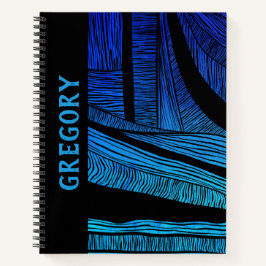 Notebook Spiral Personalizado Blue Wave Mergal