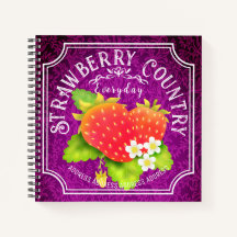 Notebook Strawberry Dark Purple Frame