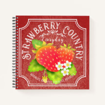 Notebook Strawberry Dark Red Frame