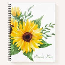 Notebook Sunflower Spiral