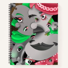Notebook Surreal Quebra-cabeça Faces