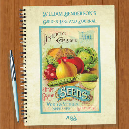 Notebook Vintage Seed Packet Spiral Garden