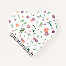 Notebook Watercolor Flowers para Notas de Viagem