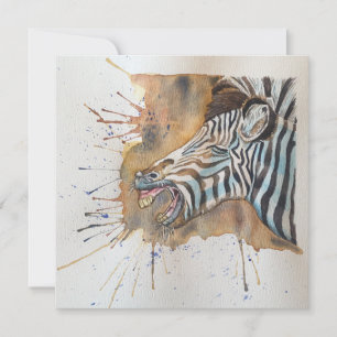 Notecard de estilo de cartão postal Zebra de resso