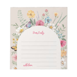 Notecards de flor selvagem | Bloco de notas