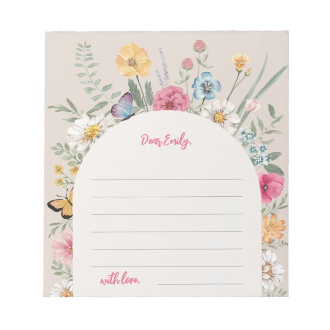 Notecards de flor selvagem | Bloco de notas (Frente)