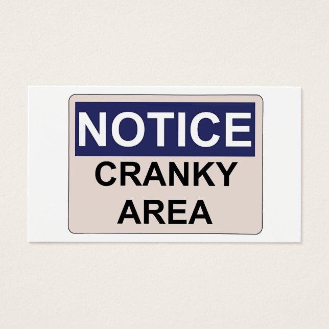 Notem o Humor da Área Cranky (Frente)