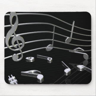 Noten, música, preto. Mousepad - Mauspad
