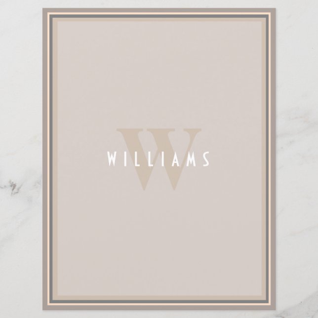 Notepad do Monograma da Família Elegante Clássica (Frente)