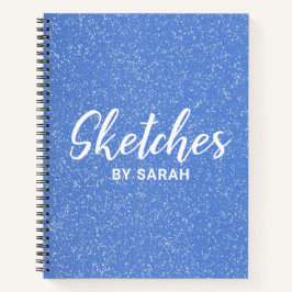 Notepad Do Notebook De Artista Da Glitter Azul