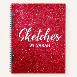 Notepad Do Notebook Do Artista Do Glitter Vermelho