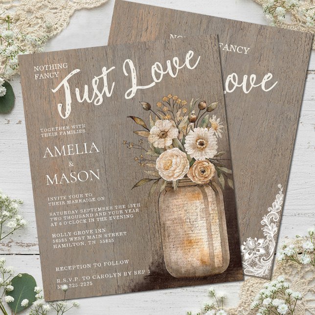 Nothing Fancy Just Love Floral Mason Jar Wedding (Nothing Fancy Just Love Floral Mason Jar Wedding)