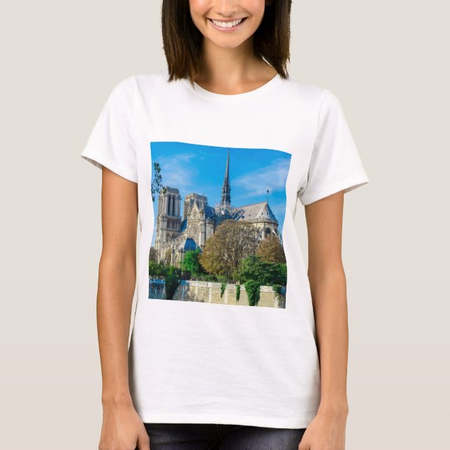 Notre Dame de Paris em França T-Shirt (Frente)