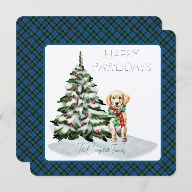 Notre Dame Marching Banda Tartan Happy Pawlidays (Frente/Verso)