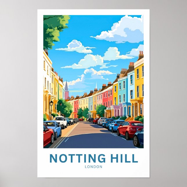 Notting Hill London Viagem Impressão (Frente)