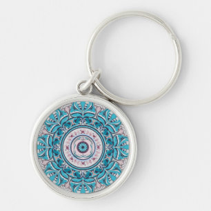 Nouveau Floral Mandala Chaveiro