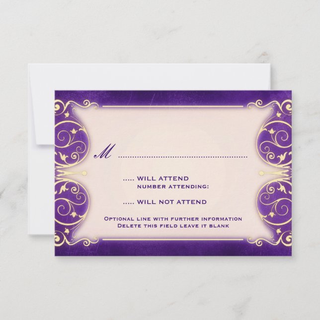 Nouveau Victorian: Vintage RSVP Dourado & Purple (Frente)