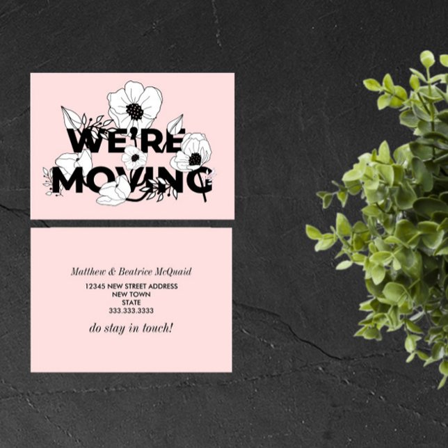 Nova Casa | Mudança de endereço | Floral rosa (Criador carregado)